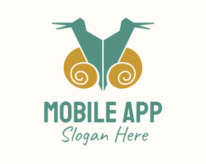 Twin Snail Silhouette  Logo