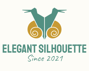 Twin Snail Silhouette  logo design