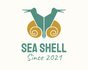 Twin Snail Silhouette  logo design