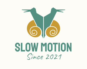 Slug - Twin Snail Silhouette logo design