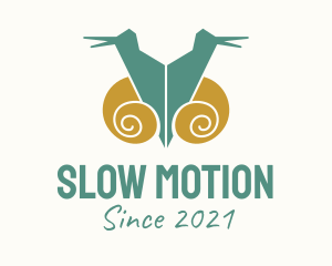 Snail - Twin Snail Silhouette logo design