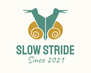 Twin Snail Silhouette  logo design