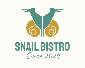 Twin Snail Silhouette  logo design