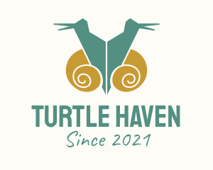 Twin Snail Silhouette  logo design