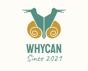 Whirl - Twin Snail Silhouette logo design