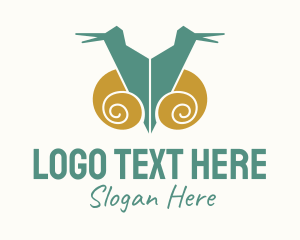 Twin Snail Silhouette  Logo