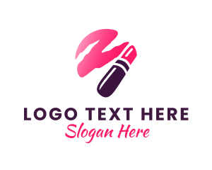 Makeup Tutorial - Pink Beauty Lipstick logo design