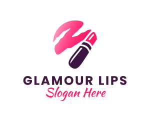 Pink Beauty Lipstick logo design