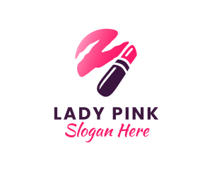 Pink Beauty Lipstick logo design