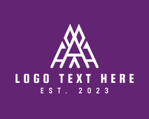 Red - Geometric Letter AA Monogram logo design