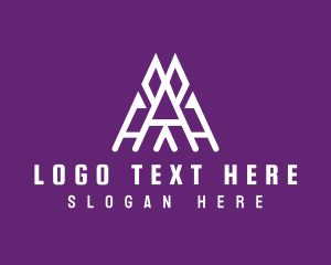 Geometric Letter AA Monogram Logo