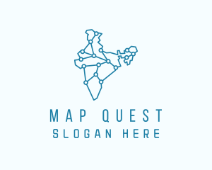 Technology India Map logo design