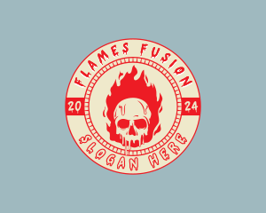 Flaming Skull Fire logo design