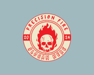 Flaming Skull Fire logo design