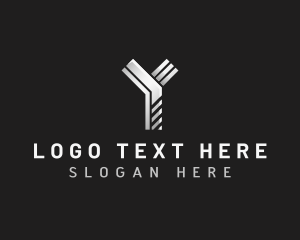 Letter Y - Industrial Metal Steel Letter Y logo design