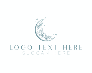 Bohemian - Holistic Floral Moon logo design