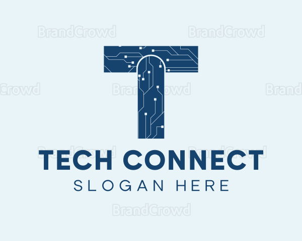 Data Technology Letter T Logo
