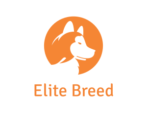 Breed - Orange Dog Circle logo design