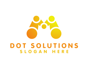 Dot - Letter M Dot Gaming logo design