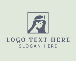 Heraldry - Gray Elegant Goddess logo design