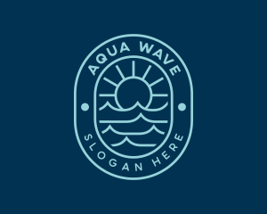 Beach Surfing Waves logo design