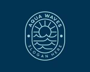 Beach Surfing Waves logo design