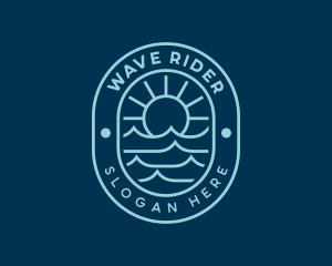 Beach Surfing Waves logo design