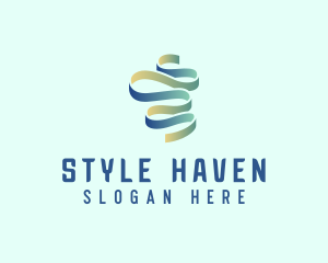 Isometric Ribbon Swirl Logo