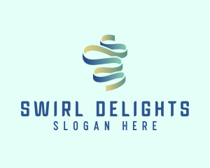 Isometric Ribbon Swirl logo design