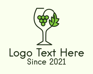 Wine Connoisseur - Grape Leaf Glass logo design