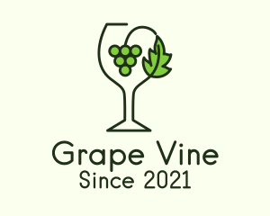 Grapes - Grape Leaf Glass logo design