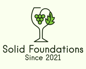 Wine Business - Grape Leaf Glass logo design