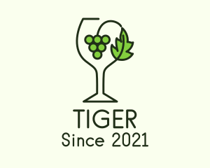 Wine - Grape Leaf Glass logo design