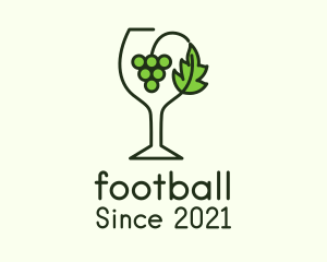 Vineyard - Grape Leaf Glass logo design