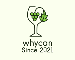 Wine Bar - Grape Leaf Glass logo design