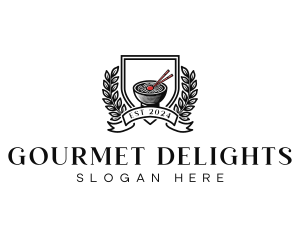 Gourmet Cuisine Noodles logo design