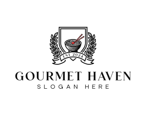 Gourmet Cuisine Noodles logo design