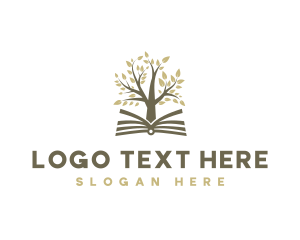 Library - Book Educational Tree logo design