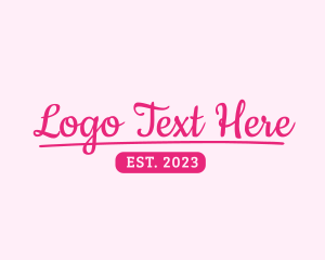 Curly - Girly Script Text logo design