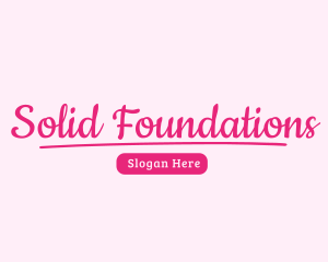 Girly Script Text Logo