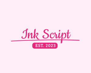 Girly Script Text logo design