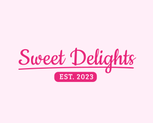 Girly Script Text logo design