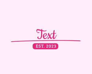 Girly Script Text logo design