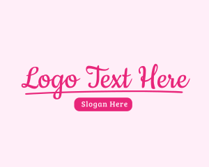 Girly Script Text Logo