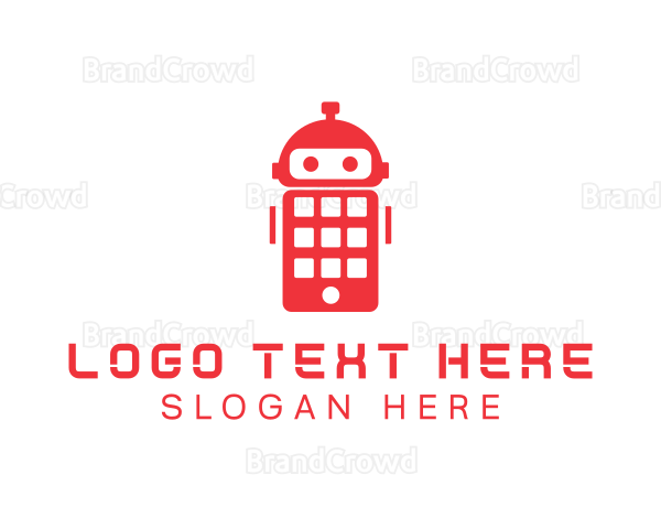 Mobile Phone Robot Logo