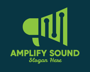 Megaphone - Green Megaphone Equalizer logo design