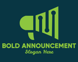 Announcement - Green Megaphone Equalizer logo design