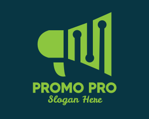 Promotion - Green Megaphone Equalizer logo design
