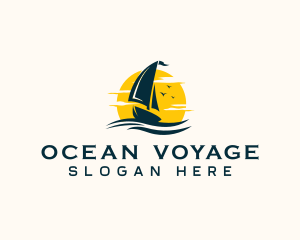 Ocean Boat Sailing logo design