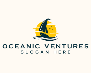 Ocean Boat Sailing logo design